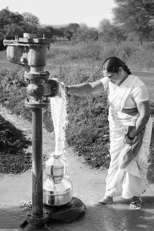 Varied drinking water sources in India - Many a times, leakages at valves along underground main pipelines are utilized as drinking water sources in the local rural and urban settlements – Ahmednagar district, Maharashtra
